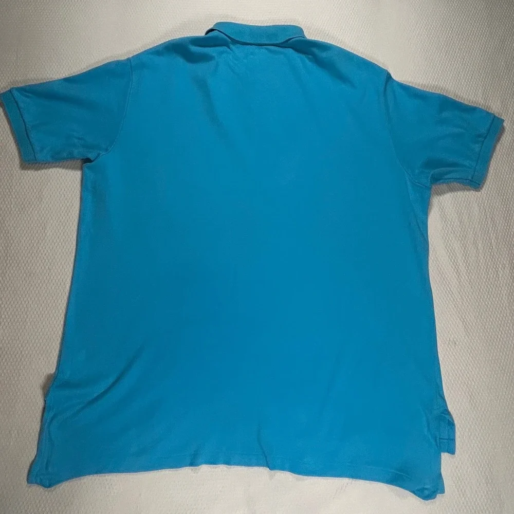 Polo Ralph Lauren Mens XXL Short Sleeve Polo Shirt Turquoise Blue Purple Pony